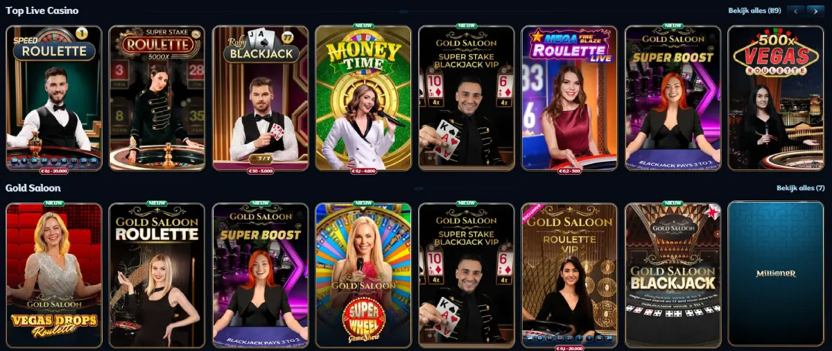 millioiner casino live